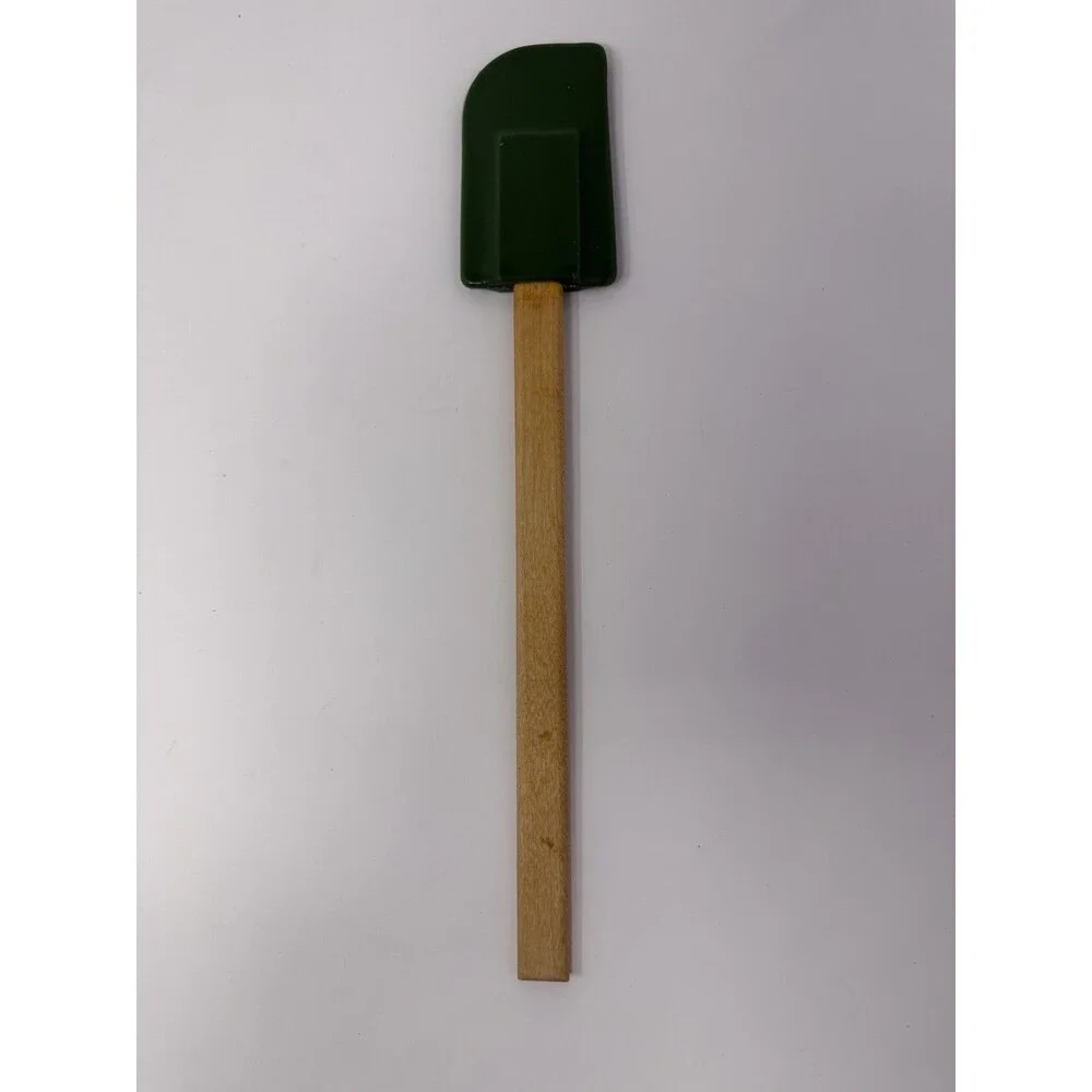 Le Creuset Silicone Spatula Set 2 Wooden Handle Baking Cooking Utensils